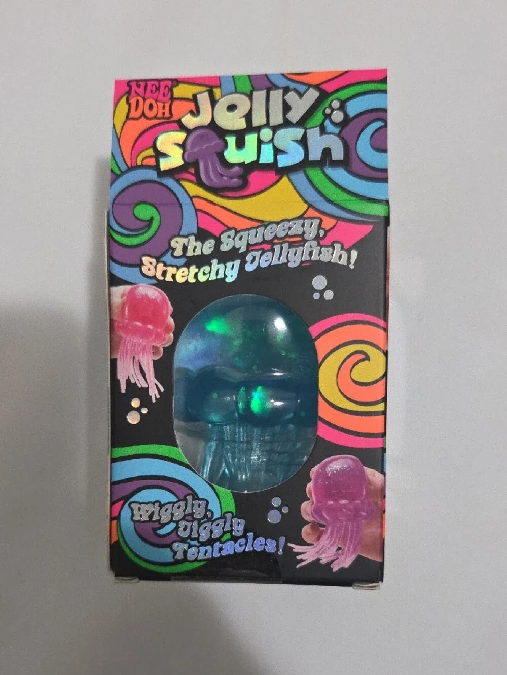 Needoh Jelly Squish Blue Jellyfish Squishy Toy-Authentic